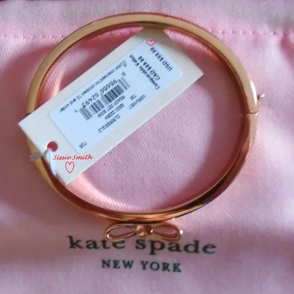 ♠️ Kate Spade ♠️️ " Ready Set Bow" Pave Bangle & Studs - Picture 3 of 13
